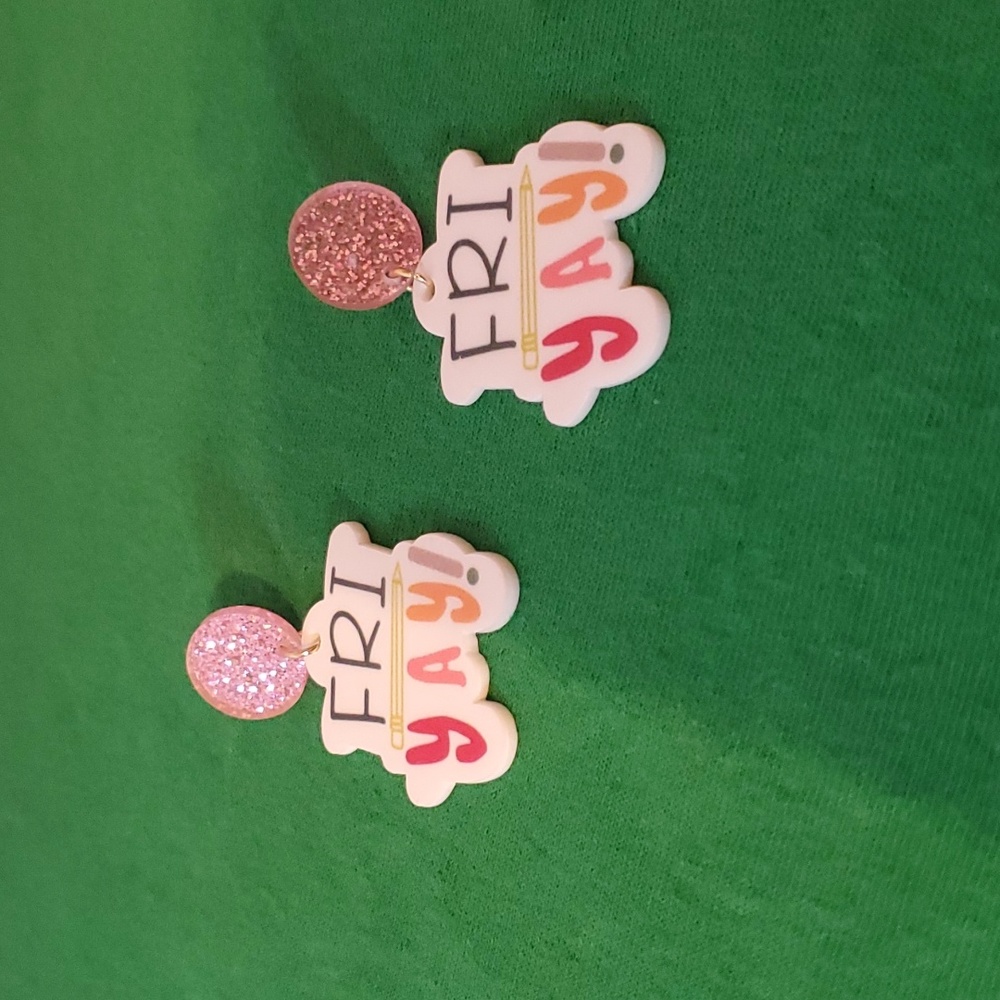 Pierced "Fri Yay" Earrings